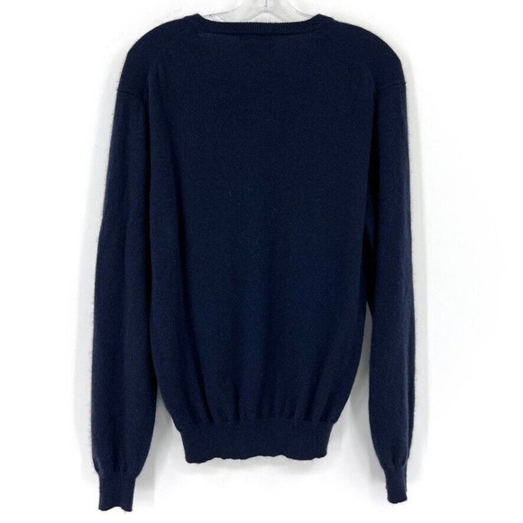 Club Room Men's V-Neck Cashmere Sweater Navy Heather Size M - Picture 7 of 7